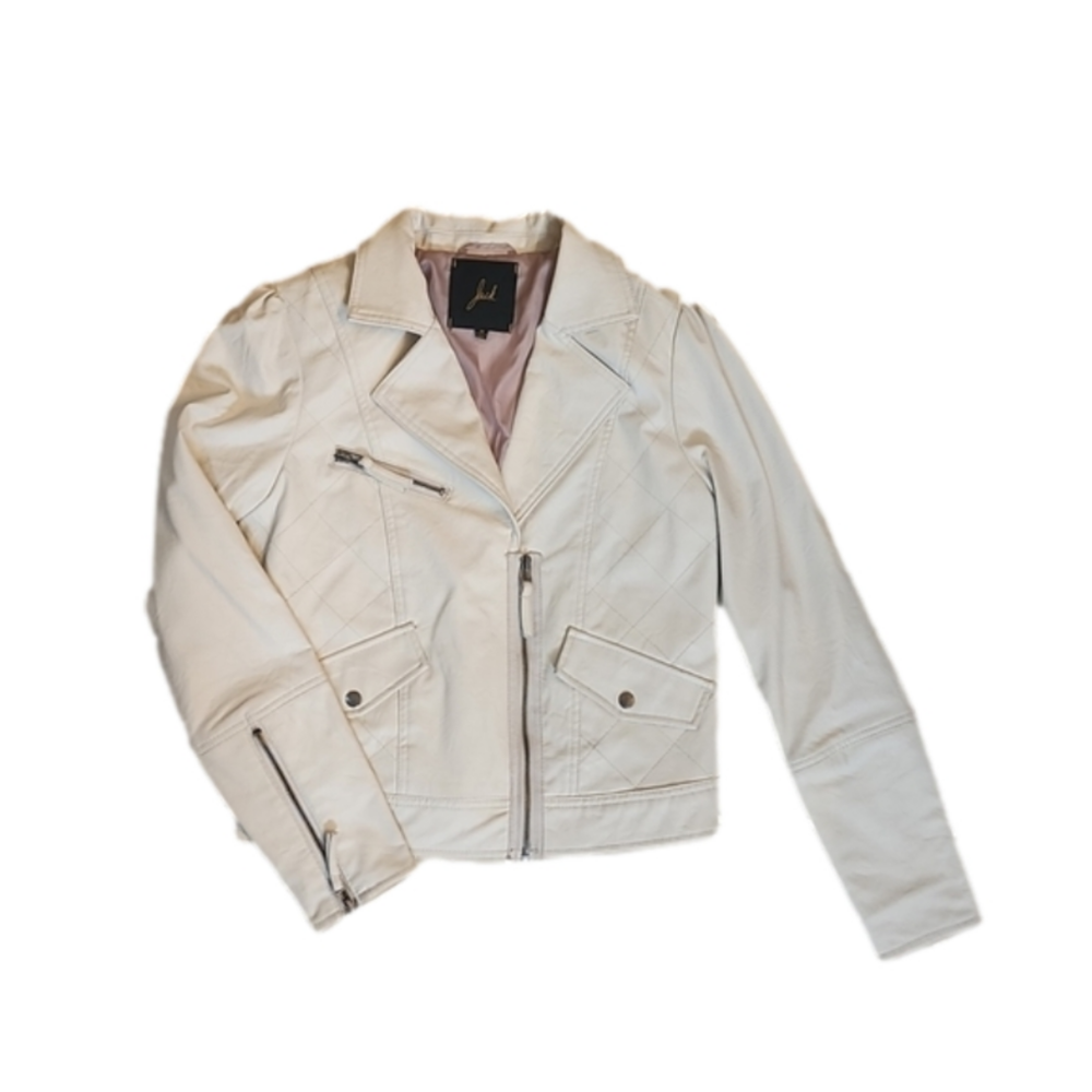 Jack faux leather jacket. Cream color. Size M